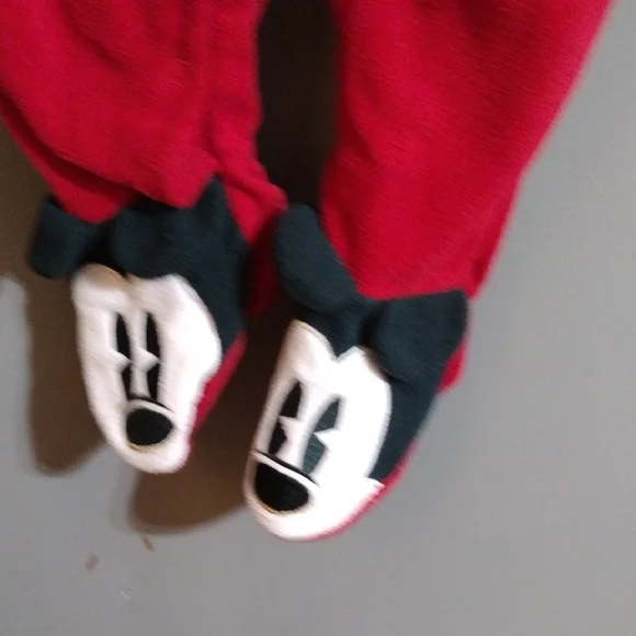 Disney Red and White Mickey Mouse Kids Footie - Picture 4 of 5